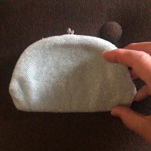Imported Ice Blue Beaded Purse